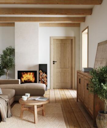 Porta CRAFT_C2_Okleina_GRUPA II_Hikora Jackson Jasna_Ośc. PS_Klamka Euforia Czarny_Arn_Porta_Rustic_Pion