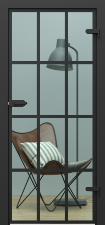 PORTA GLASS transparent glass with painted muntins