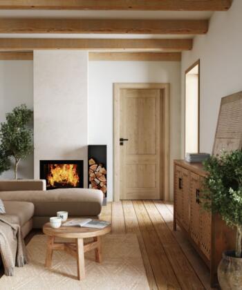 Porta CRAFT_C2_Okleina_GRUPA II_Hikora Jackson Jasna_Ośc. PS_Klamka Euforia Czarny_Arn_Porta_Rustic_Pion