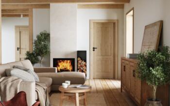 Porta CRAFT_C2_Okleina_GRUPA II_Hikora Jackson Jasna_Ośc. PS_Klamka Euforia Czarny_Arn_Porta_Rustic_Poziom