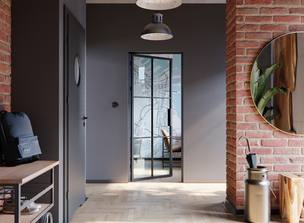 Modernios stiklinės vidaus durys