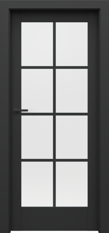 PORTA VERTE HOME BLACK B.5 dažyto stiklo plokštė skaidri