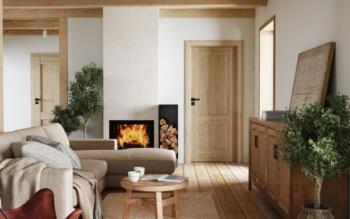 Porta CRAFT_C2_Okleina_GRUPA II_Hikora Jackson Jasna_Ośc. PS_Klamka Euforia Czarny_Arn_Porta_Rustic_Poziom