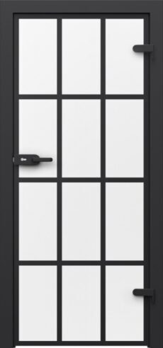 Presklené nepriehľadné dvere čierne Industriálne kovové dvere do domu a bytu. Moderné dvere do kuchyne, spálne a obývačky
