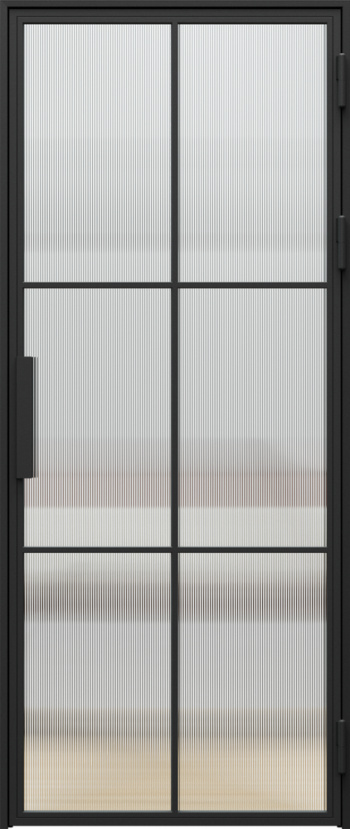 STEEL PORTA LOFT model 1 fluted glass