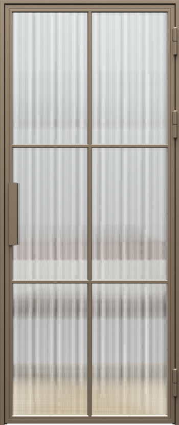 PORTA LOFT STEEL model 1 fluted glass