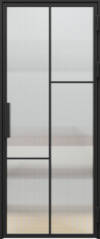 PORTA LOFT STEEL model 3 fluted glass