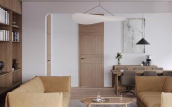 PORTA LEVEL LINE_L3_Okleina_GRUPA II_Dąb Arles Toffee_Ośc Level 100_Intarsje Czarny_Klamka Lago_Czarny_Poziom